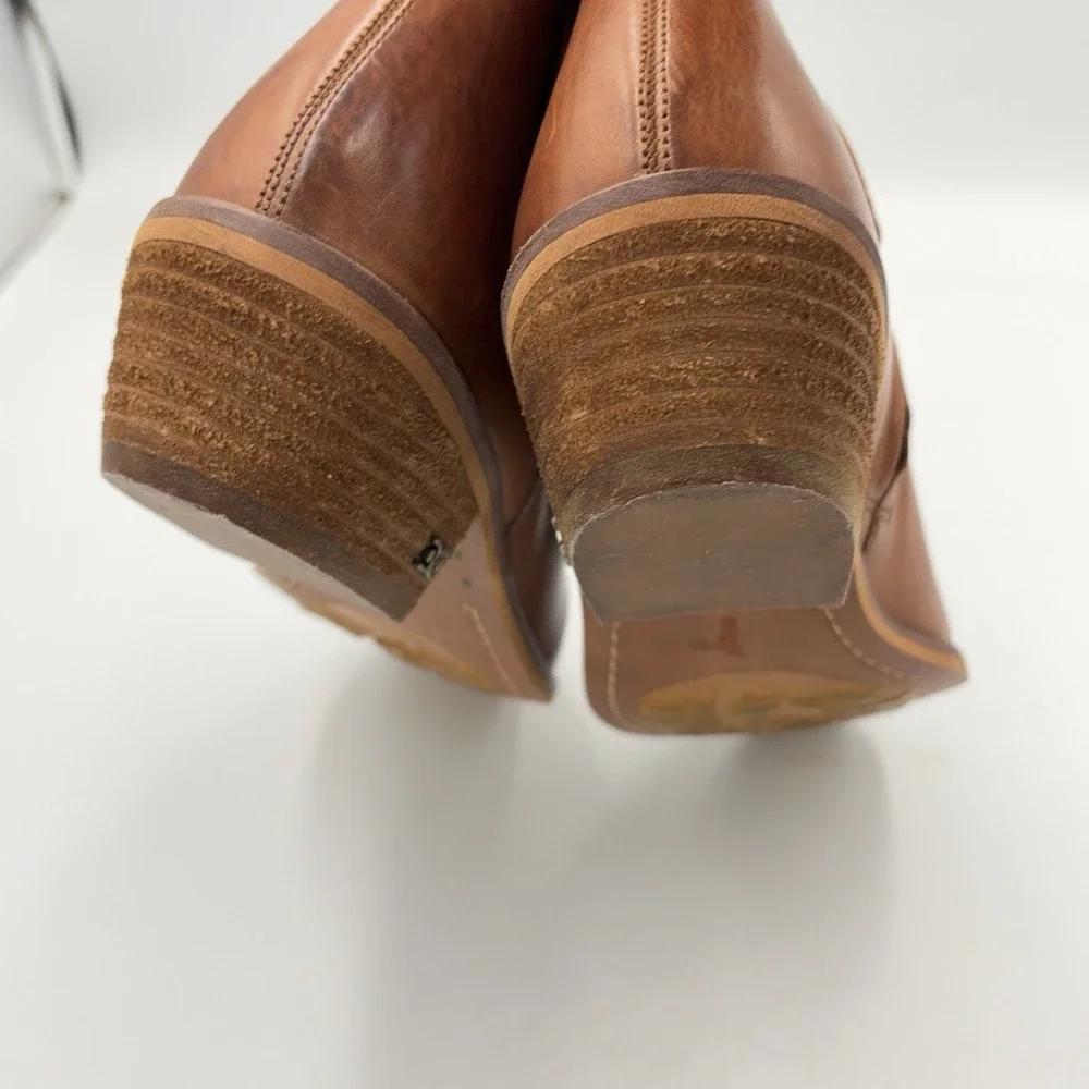 Sam Edelman Petty saddle brown leather ankle boots‎ size 5.5 side zip